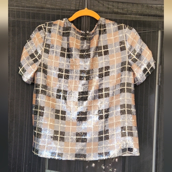 KATE SPADE Sequin Plaid BLOUSE - Picture 5 of 5